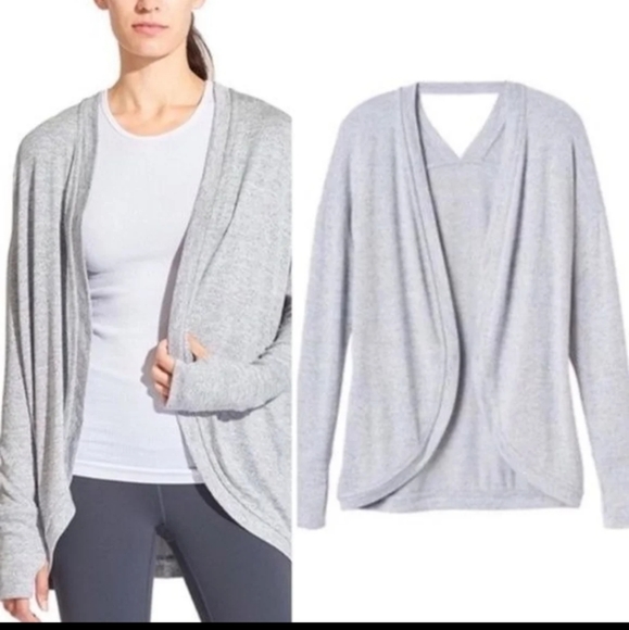 Athleta Light Gray Heather Pose Wrap Cardigan. Size Small - Picture 1 of 7